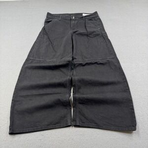 Gap Baggy Jeans Women's 30/10R Black Faded Mid Rise Wide Leg Skater Y2K Style